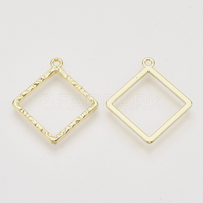Rack Plating Alloy Open Back Bezel Pendants PALLOY-N150-37-1