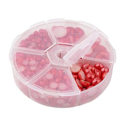 1Box ABS Plastic Imitation Pearl Dome Cabochons SACR-JP0001-01-1