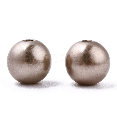 Spray Painted ABS Plastic Imitation Pearl Beads OACR-T015-05B-05-1
