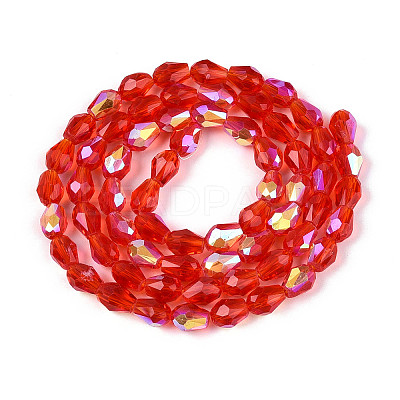 Transparent Electroplate Glass Beads Strands LS-EGLA-N023-6x8mm-A04-1