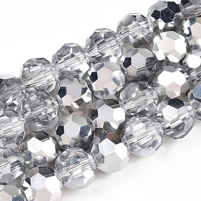Transparent Electroplate Glass Beads Strands EGLA-A035-T8mm-M01-1