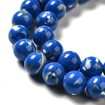 Synthetic Turquoise and Sea Shell Assembled Beads Strands G-D482-01E-03-1