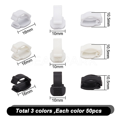 150Pcs 3 Colors Nylon Detachable Blank Shoelace Buckle Clips FIND-NB0004-21-1