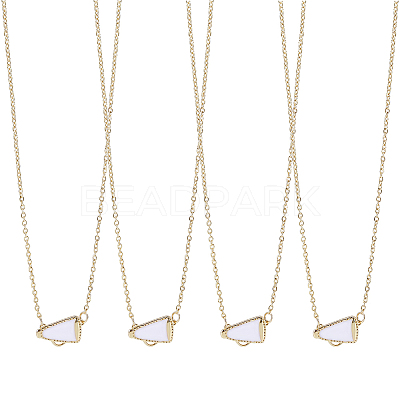 4Pcs Brass Enamel Trumpet Pendant Necklaces for Women NJEW-PH0001-58G-1