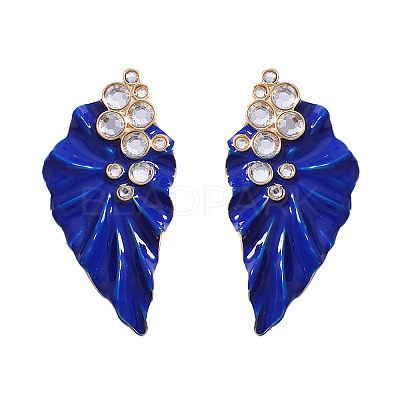 Alloy Enamel & Crystal Rhinestone Stud Earrings WG56AC9-02-1
