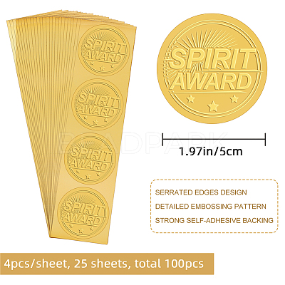 Plastic Self Adhesive Gold Foil Embossed Stickers DIY-WH0211-280-1