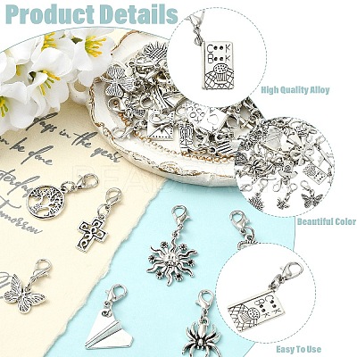 30Pcs Alloy Pendant Decoratons HJEW-YW00530-1