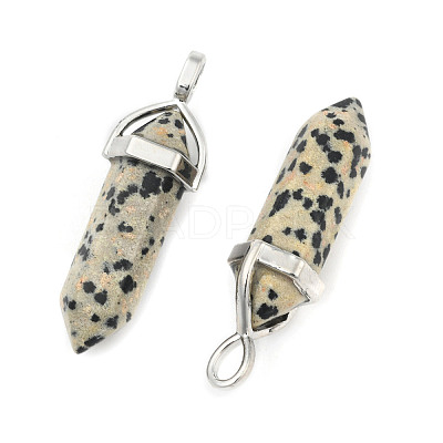 Natural Dalmatian Jasper Double Terminated Pointed Pendants LS-G-D415-03-1