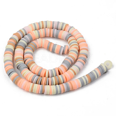 Handmade Polymer Clay Beads Strands X-CLAY-R089-6mm-108-1