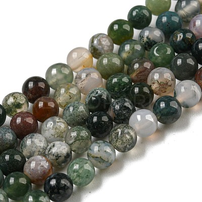 Natural Indian Agate Gemstone Bead Strands G-R201-4mm-1