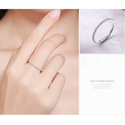 Anti-Tarnish Rhodium Plated 925 Sterling Silver Finger Rings RJEW-FF0008-008P-16mm-1
