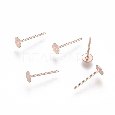 304 Stainless Steel Stud Earring Findings STAS-H436-24RG-4mm-1