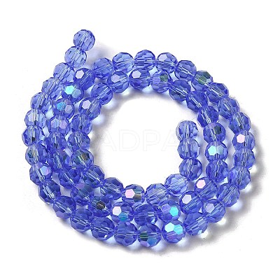 Electroplate Transparent Glass Beads Strands EGLA-A035-T8mm-L14-1