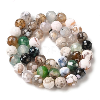 Dyed & Heated Natural Fire Crackle Agate Beads Strands G-P539-B01-20-1