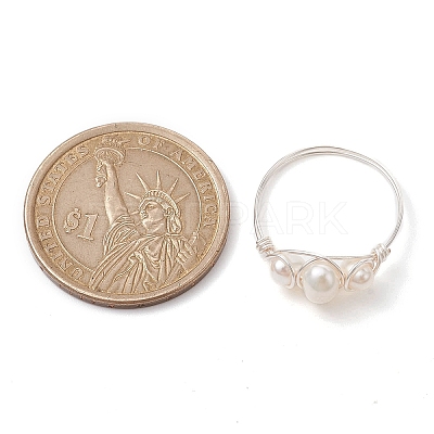 Natural Pearl Finger Rings RJEW-JR00604-02-1