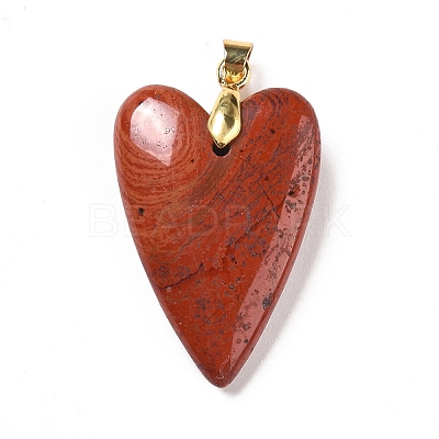 Natural Red Jasper Pendants G-E570-01G-02-1