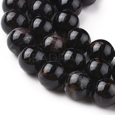 Natural Black Tourmaline Beads Strands X-G-F666-05-8mm-1