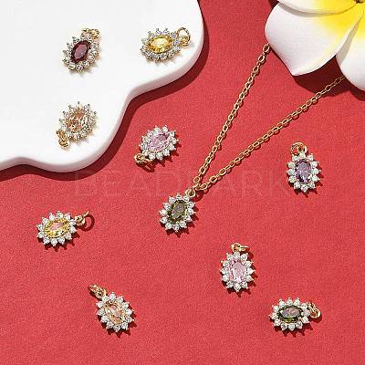 SHEGRACE Brass Micro Pave Cubic Zirconia Pendants XGRQ2O909-446G-1