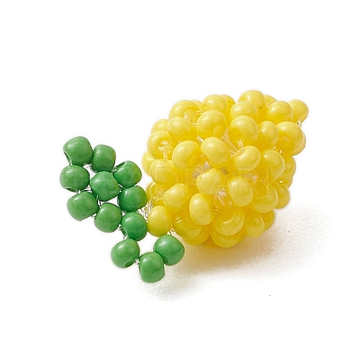 Seed Beads Beaded Charms PALLOY-MZ00313-1