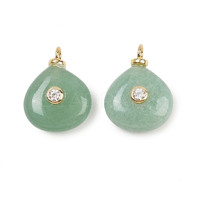 Natural Green Aventurine Pendants X-KK-B157-42E-06-1