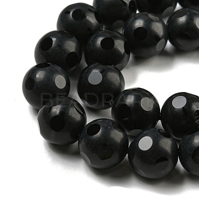 Natural Black Onyx Round Bead Strands X-G-L271-02-10mm-1