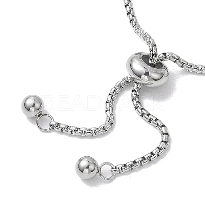 Adjustable 304 Stainless Steel Box Chain Slider Bracelets BJEW-JB10218-1