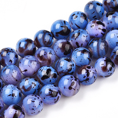 Drawbench Style Dyed Natural Freshwater Shell Beads Strands SHEL-T019-01G-1