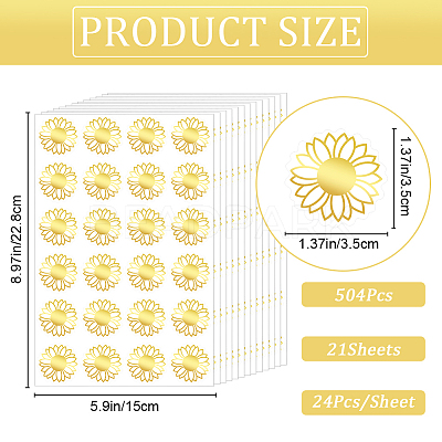 Gold Foil Self-adhesive Stickers DIY-WH20001-13E-1