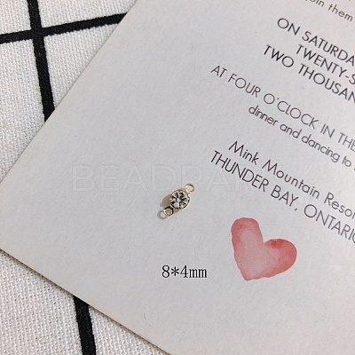 Brass Micro Pave Cubic Zirconia Connector Charms FIND-WH0152-620C-G-1