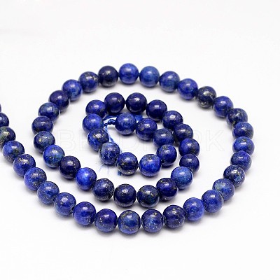 Natural Lapis Lazuli Round Beads Strands G-I181-10-12mm-1