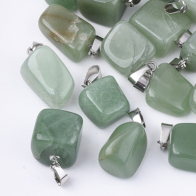 Natural Green Aventurine Pendants G-Q996-30-1