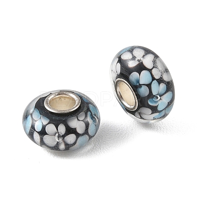 Lampwork & Brass Core European Beads LAMP-P019-01P-04-1