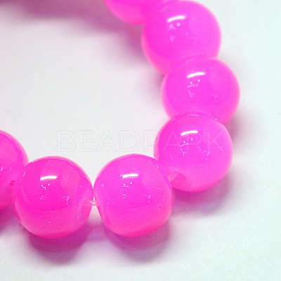 Baking Paint Imitation Jade Glass Round Bead Strands LS-DGLA-Q021-6mm-28-1