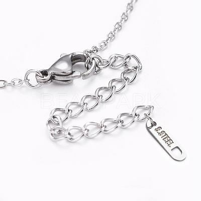 Non-Tarnish 304 Stainless Steel Cable Chains Pendant Necklaces NJEW-F267-15P-1