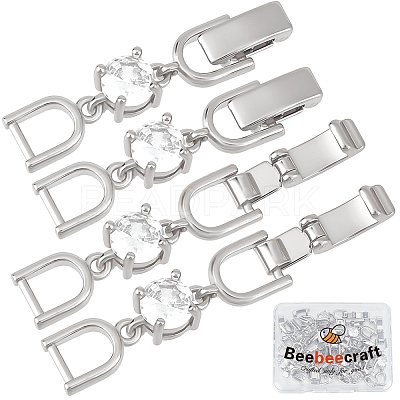 6Pcs Extender Clasps Brass Micro Pave Cubic Zirconia Fold Over Extension Clasps FIND-BBC0003-54A-1
