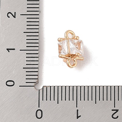 Brass Connector Charms with Glass KK-B100-074G-01-1