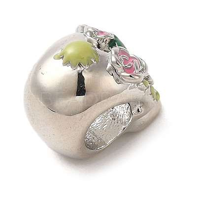 Brass Rhinestone European Beads KK-A203-03P-1