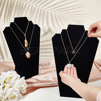 Bust Velvet Cover with Cardboard Paper Necklace Display Stands NDIS-WH0010-15-1
