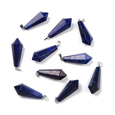 Natural Lapis Lazuli Pointed Pendants G-I314-02P-23-1