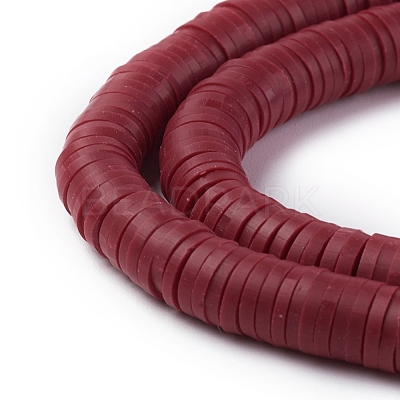 Flat Round Handmade Polymer Clay Beads CLAY-R067-6.0mm-29-1