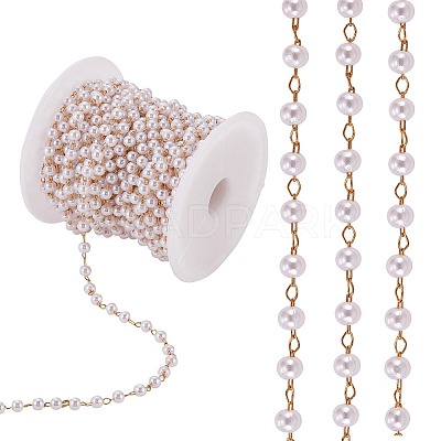 Plastic Imitation Pearl Beaded Chain JX303A-1