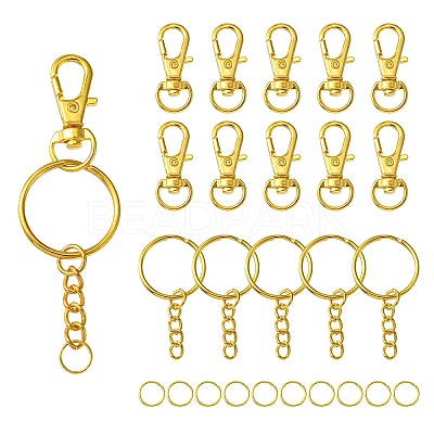 10Pcs Alloy Swivel Lobster Claw Clasps IFIN-YW0003-41-1