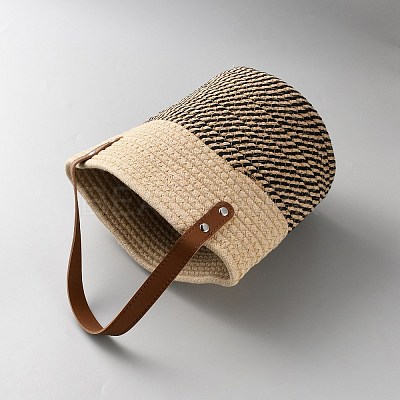 Woven Cotton Storage Baskets AJEW-WH20054-010E-1