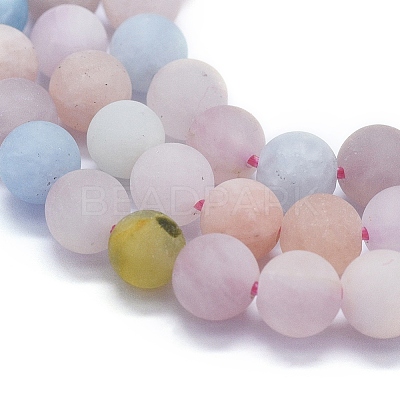 Natural Morganite Beads Strands G-E561-02-6mm-1