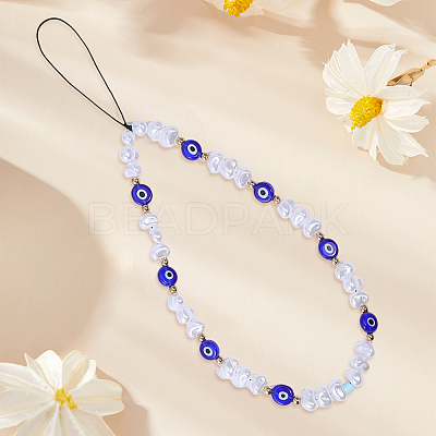1Pc Evil Eye Lampwork Phone Hand Strap Chains HJEW-BM0001-49-1