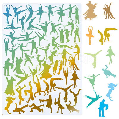 1Pc Dancer Plastic Drawing Stencils DIY-GF0010-01-1