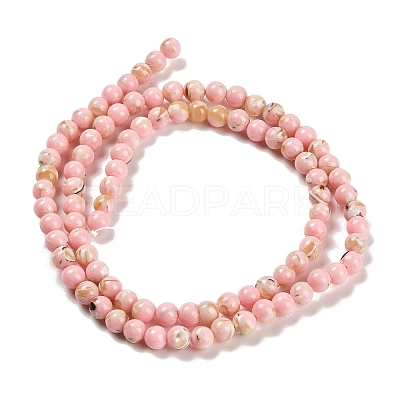 Assembled Synthetic Stone and Trochus Shell Beads Strands G-B128-08A-03-1
