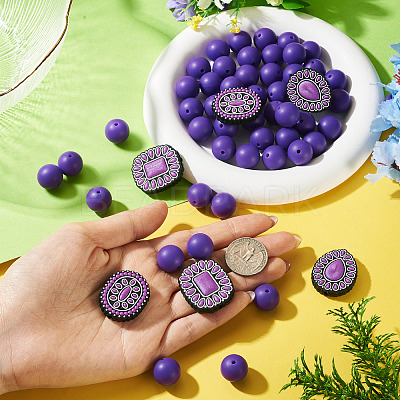 56Pcs 4 Styles Silicone Beads FIND-TA0010-75C-1