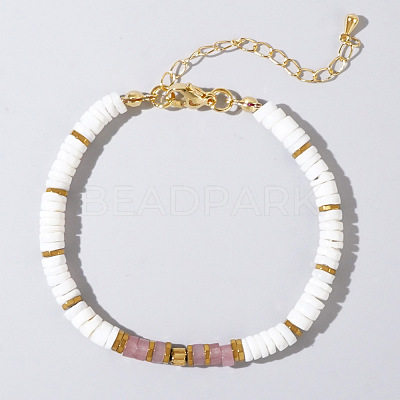 Natural Rose Quartz Beaded Bracelets VY9636-1-1