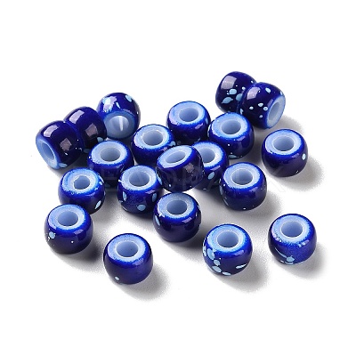 Spray Painted ABS Plastic European Beads KY-G033-01A-06-1